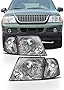 AKKON - 4Pcs Combo Fits 2002-2005 Ford Explorer 4Door Model Chrome Headlights w/Corner Signal Lamp Left+Right Pair