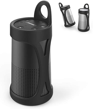Housse de Transport Portable pour Bose Soundlink Revolve, Housse de Voyage en Silicone Durable de Haute Qualité Noir