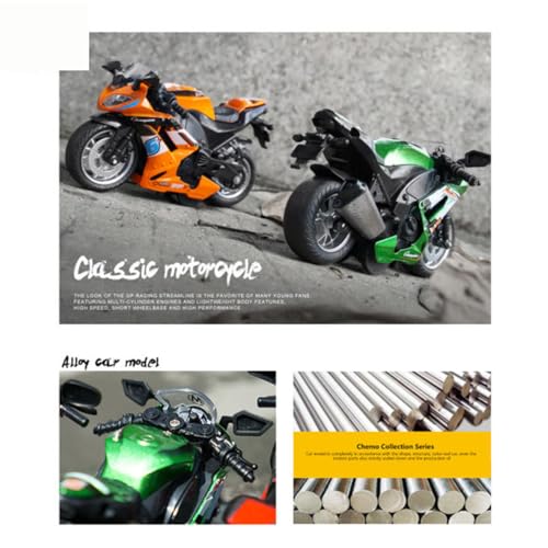 Image of Die-cast Alloy Motorbikes for Kids 1:14 Scale Alloy Model Bikes Pull Back Toys Suitable for 3+ Years Boys and Girls Multicolor (Pack of 1)【Colors as Per Stock】 (Bike Ducati 1:12)