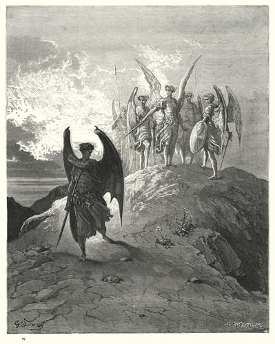 Toile Gustave Doré Paradise Lost, Sublimez un Mur Blanc Vide de Salon avec 60x90cm
