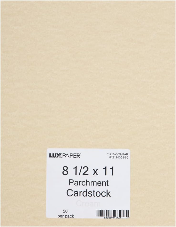 LUXPaper 8.5" x 11" Cardstock | Letter Size | Cream Parchment | 65lb. Cover (120lb. Text) | 1,000 Qty