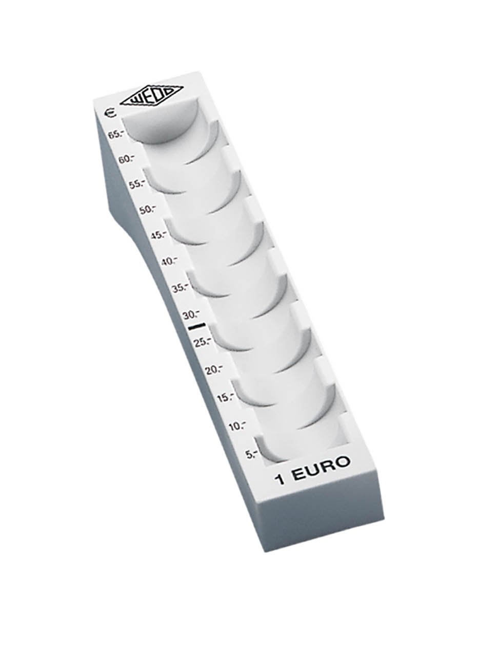 Wedo 161700837 Münzrillen-Komplett-Set (aus Kunststoff, 8 Stück, lose, 27,2 x 18 x 4,4 cm) lichtgrau