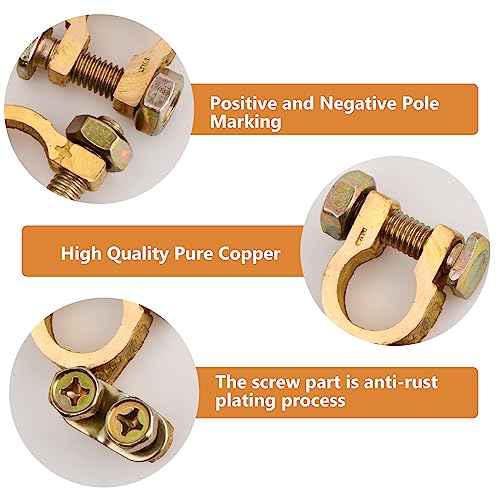 Anseom 3 Paia Terminali Batteria Rame per Auto