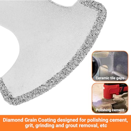 Image of PECHAM 9PCS Diamond Oscillating Tool Blade, Multi Tool Blades Kits for Grout Removal and Soft Tile Cut, Fit Porter Cable Black & Decker Rockwell Ridgid Ryobi Milwaukee Chicago Craftsman