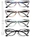 EYEURL Cat Eye Reading Glasses for Women - Blue Light Blocking 4 Pack Ladies Fashion Readers with Flexible Spring Hinges, Anti-Glare&UV Rays +1.50 Eyeglasses, Black/Brown/Green/Purple