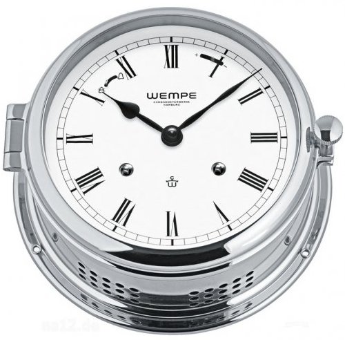 Wempe Glasenuhr Admiral II Messing verchromt mechanisch