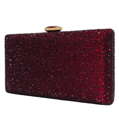 Image of Boutique De FGG Crystal Evening Bags for Women Formal Party Box Clutch Wedding Rhinestone Handbags Bridal Clutch Purse,Mini