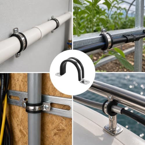 Abrazaderas de tubo de 30 mm para fijar tuberías de agua y cables en paredes de exterior e interior 8