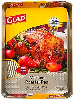 Glad Premium Nonstick Roaster Pan – Oven Baking Sheet with Raised Diamond Texture