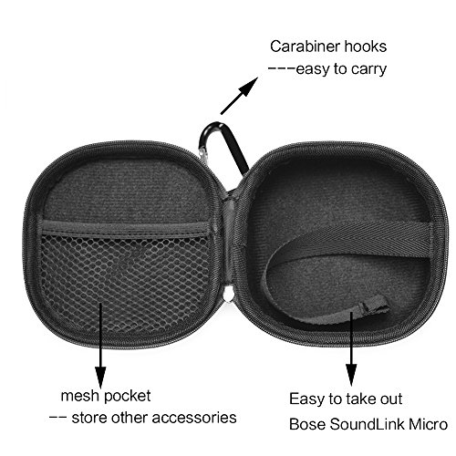 Case For Bose Soundlink Micro Bluetooth Speaker, Shape Completely Matched， With A Carabiner (Black) By Tangser #TOP4