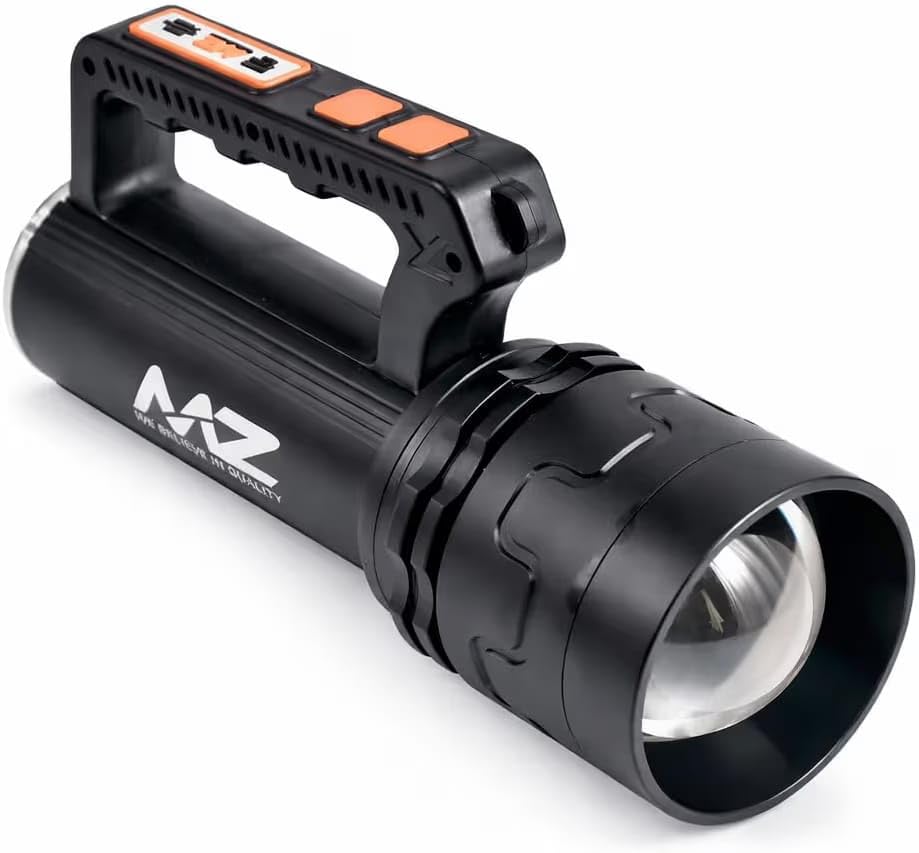 Rechargeable LED Search Light, High Power Long Range Handheld Torch, Type-C Fast Charging, SOS Mode, Side Light, Portable Emergency Searchlight for Outdoor Camping, Security, Home Use-image-39