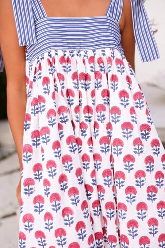 Image of Women Y2K Tie Shoulder Mini Dress Bow Babydoll Ruffle Short Dress Summer Boho Floral Flowy Beach Sundress