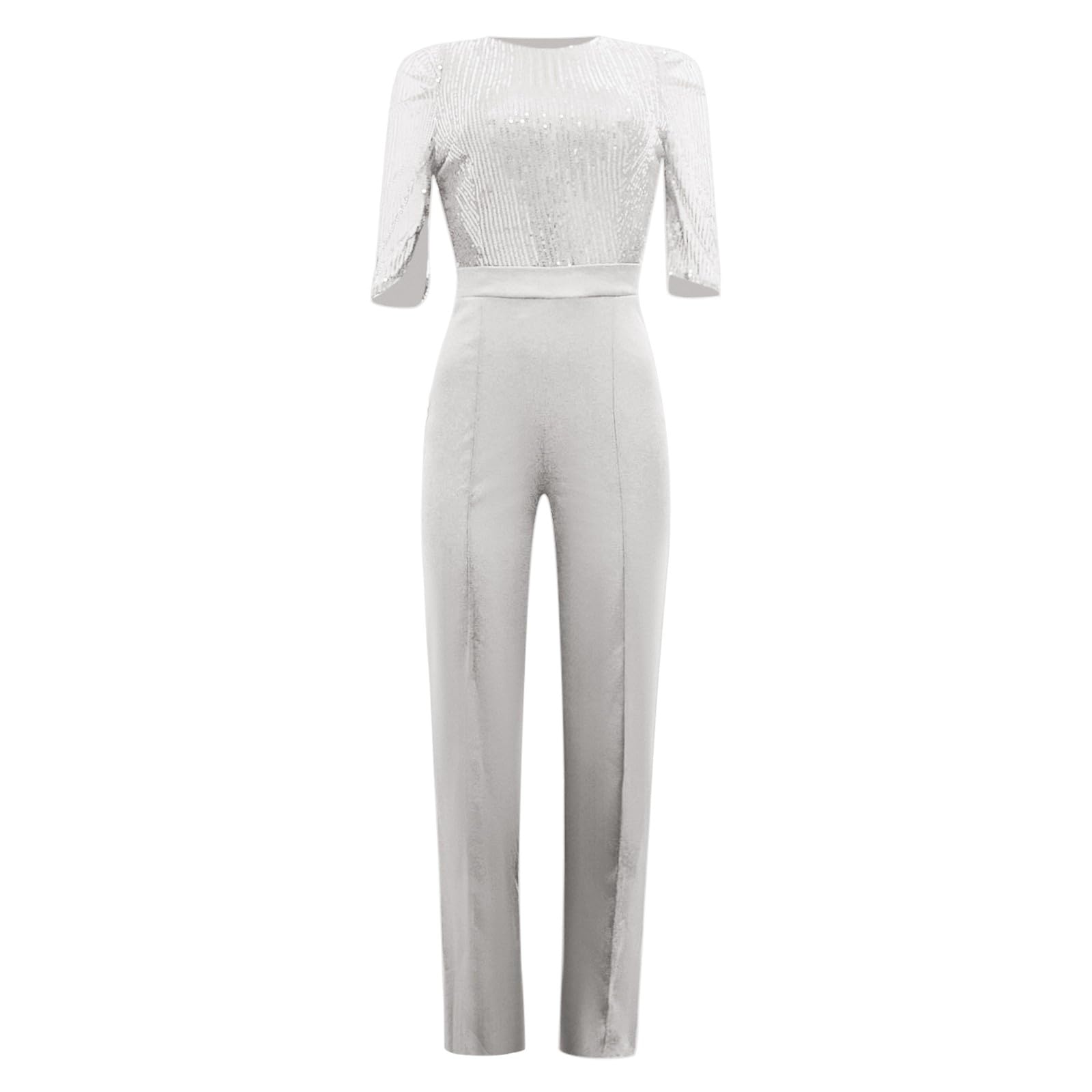 Tuta Intera Elegante, Tute Donna Eleganti casual a maniche corte paillettes e pantaloni lunghi dritti