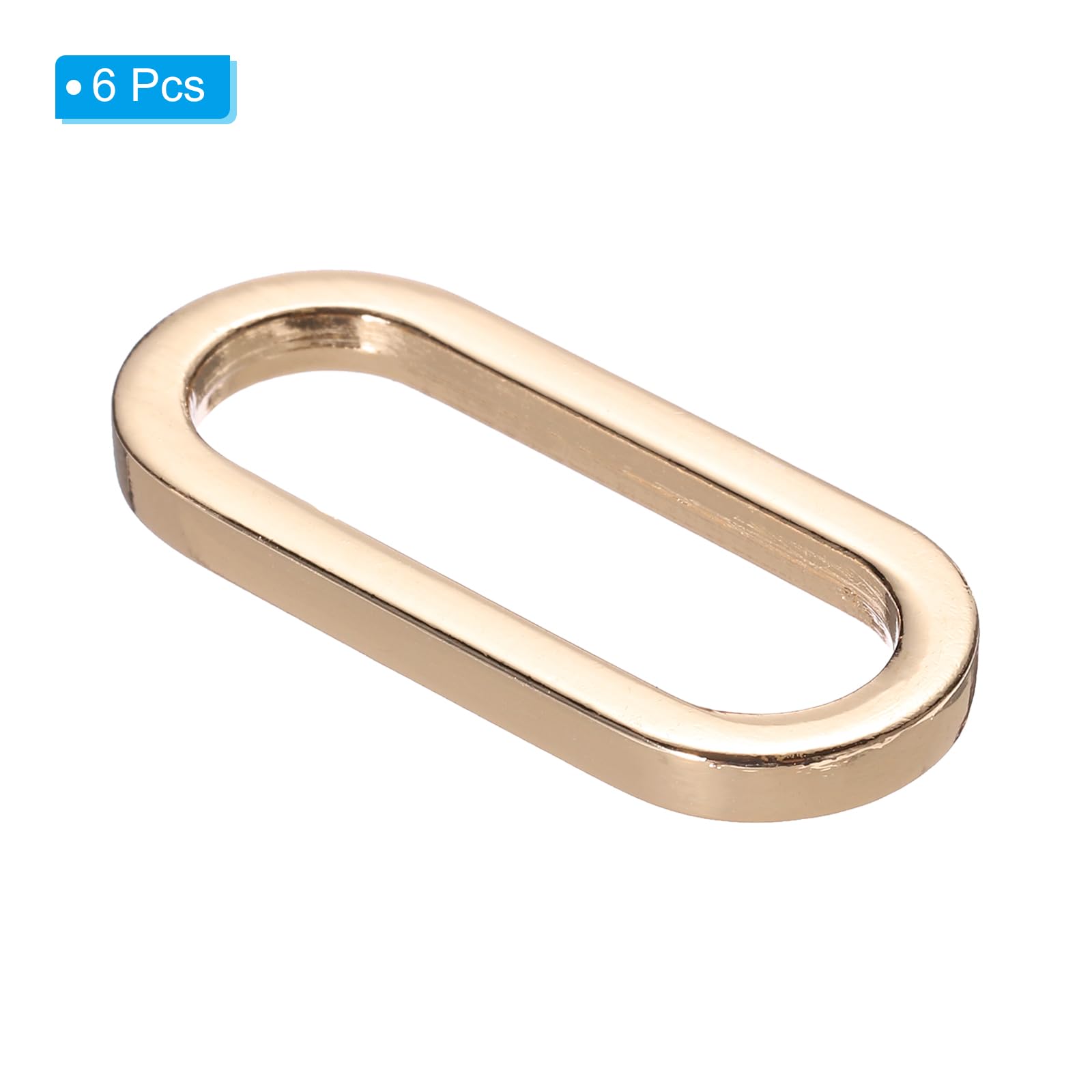 PATIKIL 1.2 Inch Metal Oval Ring Buckle, 6 Pack Adjustable Buckle Loops Non Welded Strap Fastener for Backpack Bag Belt Gold - Image 3