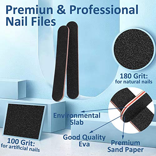 Acrylic Nail Clipper Nails Cutter - Ejiubas Professional Nail Clipper for Acrylic Nails 1PC False Nail Tip Cutter 10PCS Nail Glues 10PCS Nail Files for Manicure Pedicure Salon Home Nail Art DIY