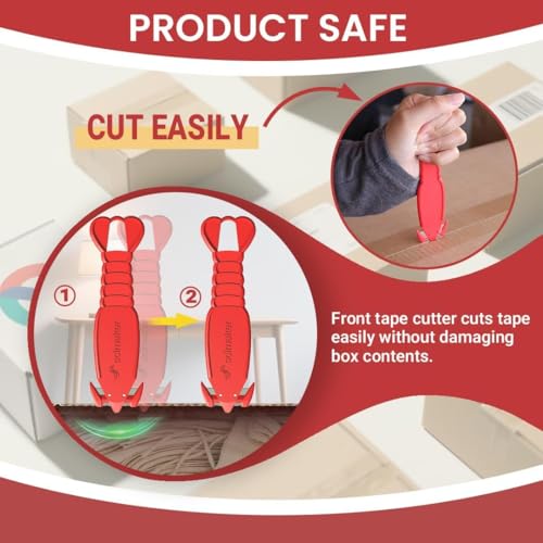 Image of Safety Box Cutter of Recessed Concealed Stainless Steel Blade,Box Opener for Efficient Package Opening, Utility Knife for Tape Splitter, Cartons, Cardboard, Wrap, Straps, Film.6pcs