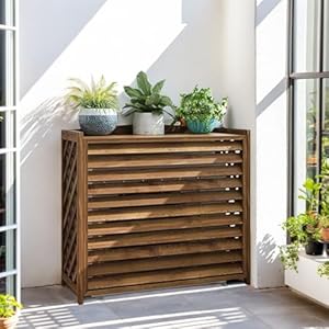Vallas De Madera Balcon Privacidad Celosias Cubre Aire Acondicionado Exterior Madera Protector Aire Acondicionado Exterior Funda Aire Acondicionado Grande Cubierta Aire Acondicionado Exterior(100x44x9