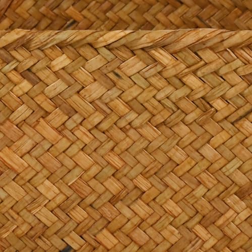 Rechteckiger Aufbewahrungskorb aus Seegras mit Griff Rattankorb korb Geflochten Wäschekorb gewebter Weidenkorb, Handtuchkorb handgefertigter Aufbewahrungskorb Regale und Schreibtische 33X23X11CM