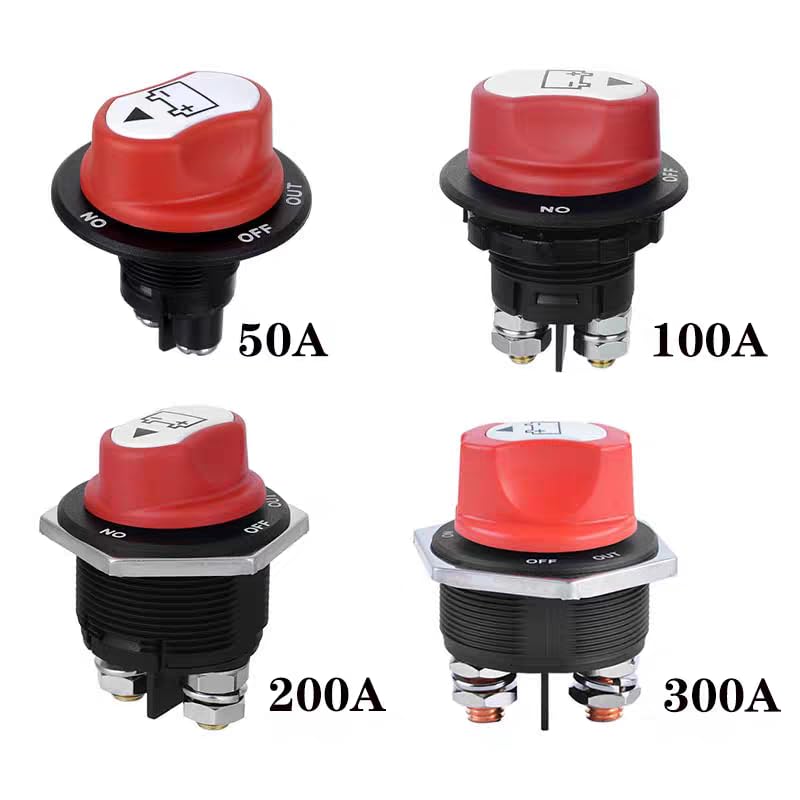 1PC 50A 12-72V Battery Disconnect Switches, Knob Button Power Current Breakers for Marine, Car, Off-Road Vehicle, Truck, RV