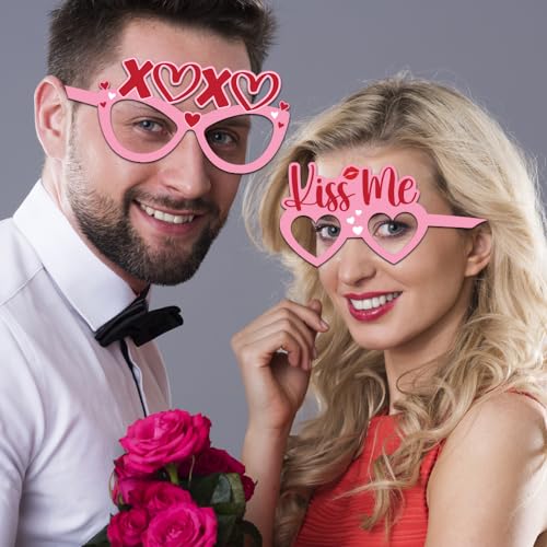 Image of Festiko Set of 6 Pcs Valentine's Day Party Glasses, Love Glasses For Couples, Valentine's Glasses Photo Props