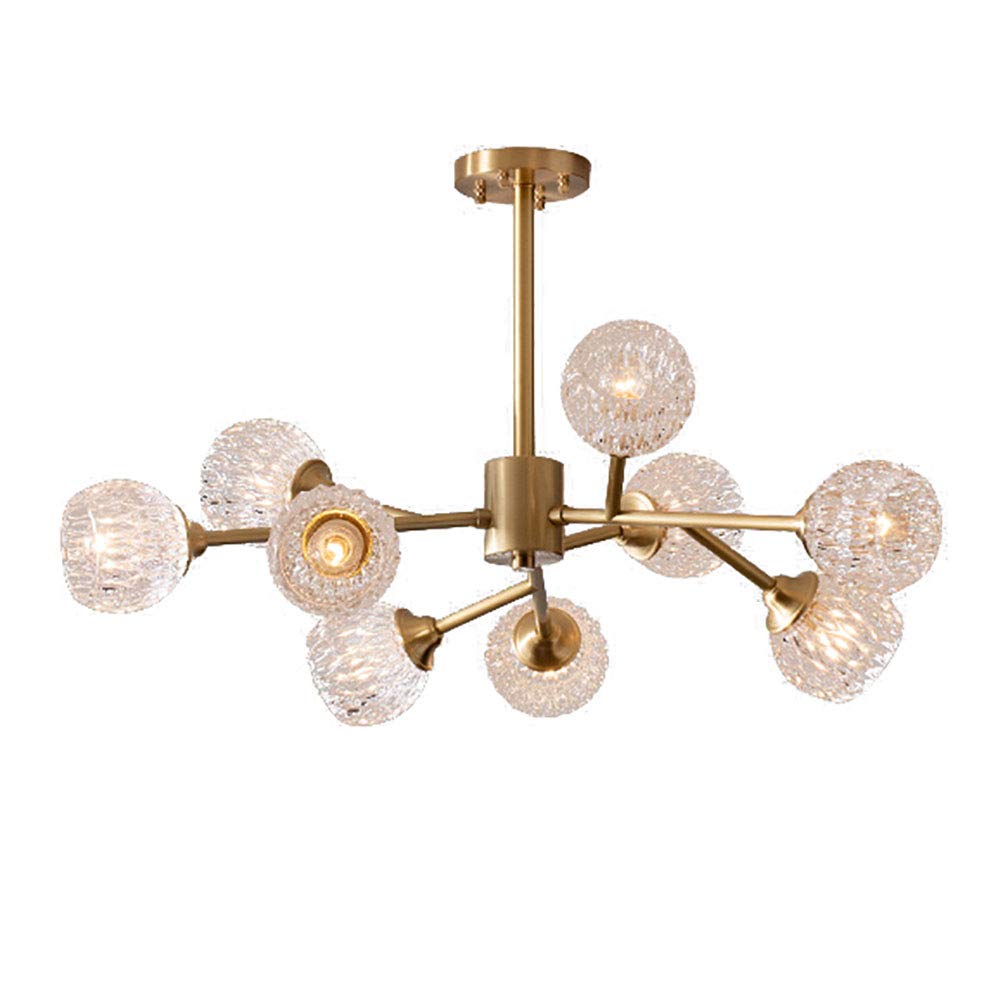 Lampe suspendue design lustre de cristal moderne or pour plafond salon