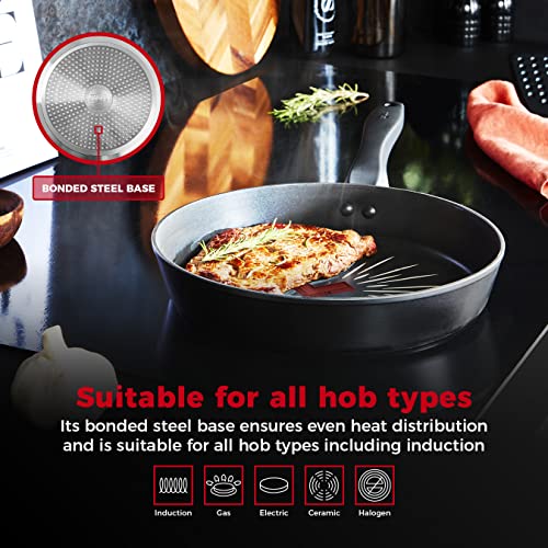 Image of Tower T800303 SmartStart Forged 32cm Aluminium Frying Pan with Easy Clean Aeroglide Non-Stick, 8x Stronger, Induction Compatible, Oven Safe, Long Lasting, PFOA Free