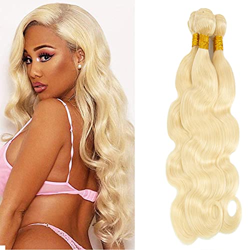 Blonde Bundle Human Hair Bundles Blonde Body Wave Bundle Grade 8A Hair Brazilian Human Hair Bundles Blonde Hair Extensions For Women 20 22 24 Inch
