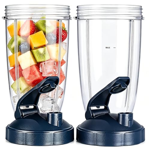 2 Pack 24oz Replacement Cups Compatible with NutriBullet 600W & Pro 900W, Blender Cups Replacement Parts with To-Go-Lids for Smoothies and Shakes by GahsElec. - Used condition - US$15.97