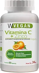 W Vegan Vitamina C 500Mg + Zinco 60 Capsulas Wvegan Vegano