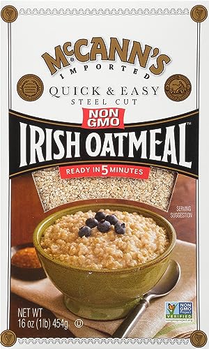 McCann's Irish Oatmeal, Quick & Easy Steel Cut Oats, 16 Ounce (Pack of 12)