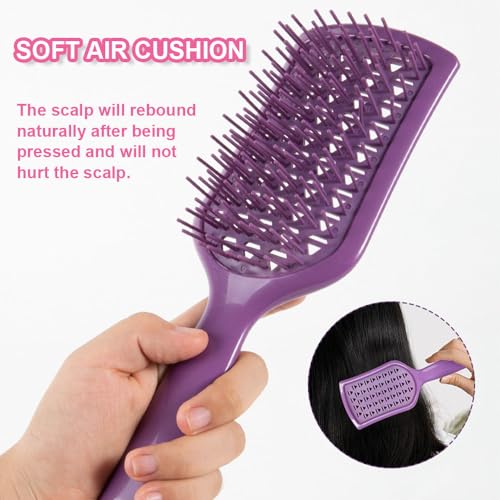 Detangling Hair Brush for All Hair Types: Reduces Split Ends & Anti-Breakage (Pink + Black)