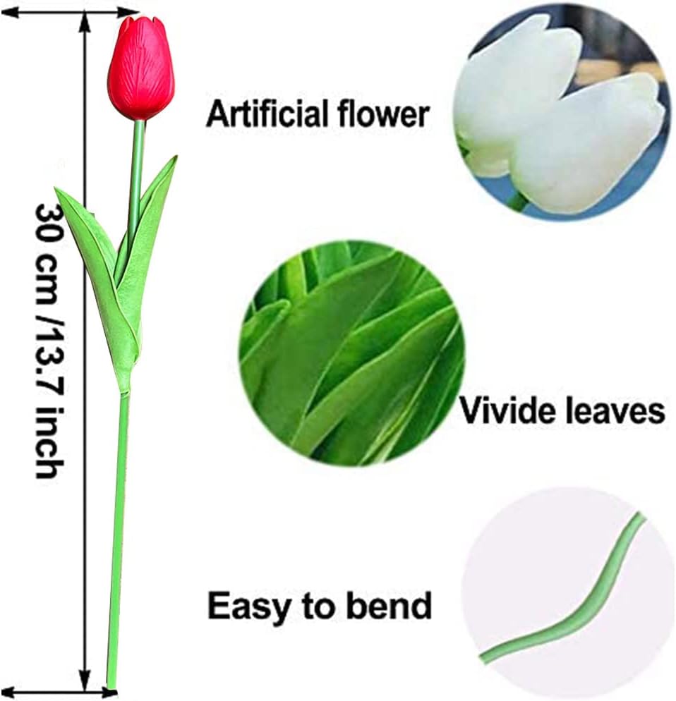 24 pezzi di tulipani artificiali multicolori in lattice vero tocco bouquet fai da te festa di nozze nuziale baby shower decorazione della casa 15 51dj1Y7LPUL. AC SL1000