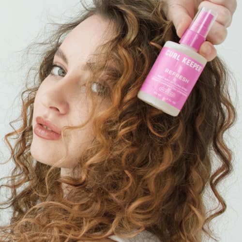 Image of Refresh Curl Refresher Spray for Curly Hair - Next Day Curl Activator and Volumizing Texture Mist with Himalayan Pink Salt, Aloe Vera and Calming Chamomile, Color Safe Formula, 3oz /90ml