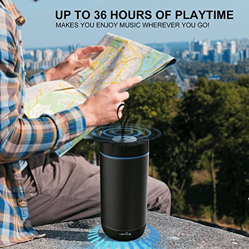 Comiso Waterproof Bluetooth Speaker Ipx7, 25W Wireless Portable Speakers Loud Sound Strong Bass Stereo Pairing 36 Hours Playtime, Bluetooth 5.0 Built In Mic For Calls (Upgraded X26L) Black #TOP5