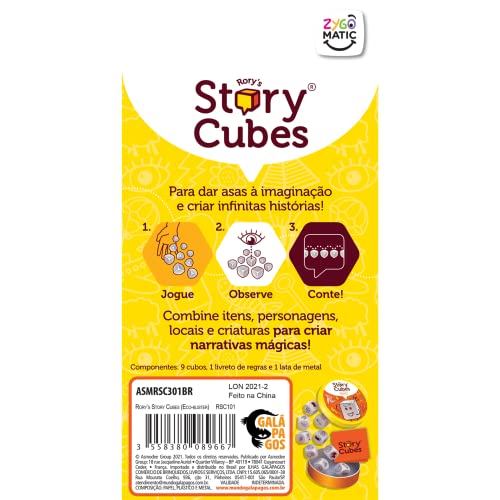 Galápagos Jogos Rory's Story Cubes, Jogo de Dados para Amigos, 10 min, Modelo: RSC101, Cor: Muticol
