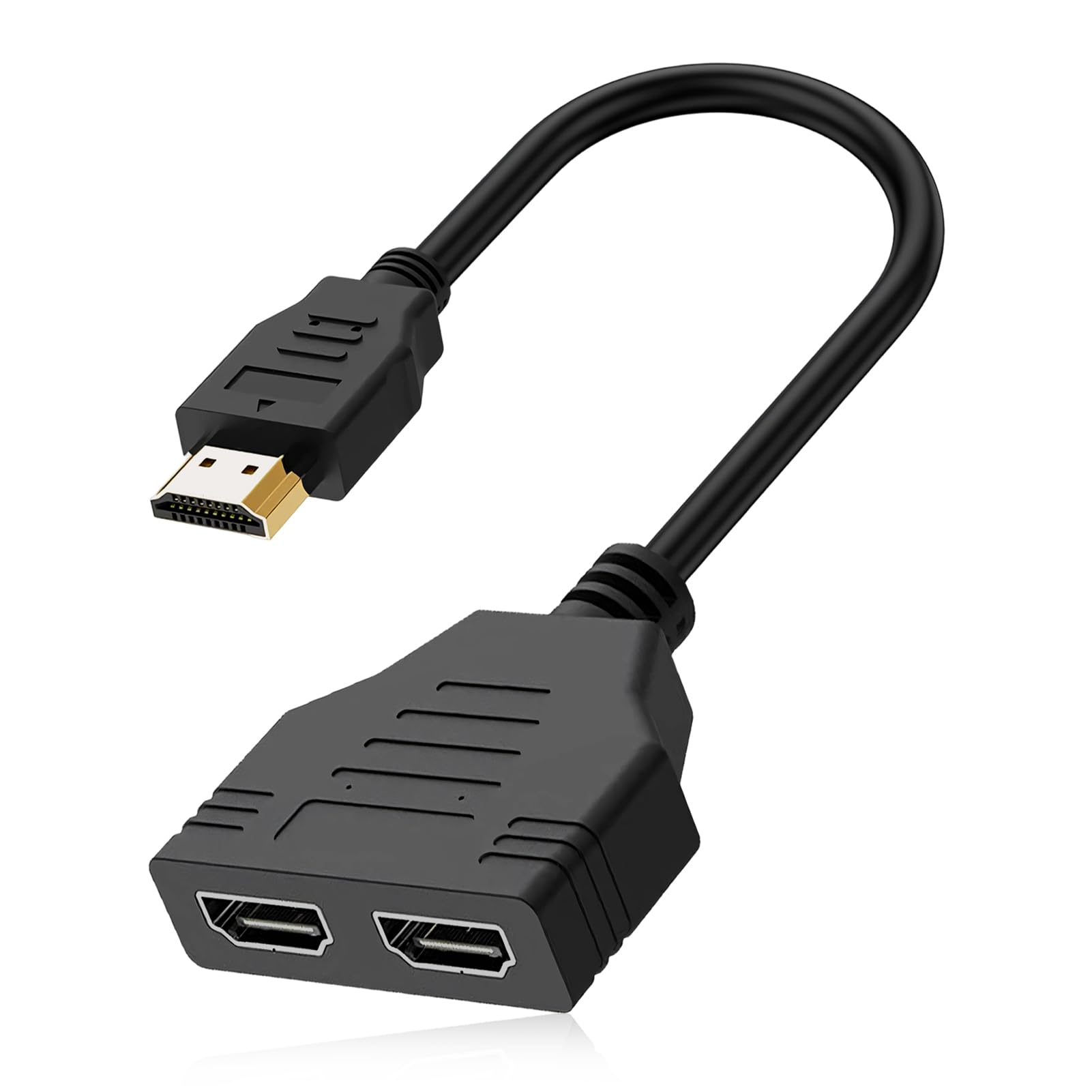 Adaptador Divisor HDMI 1 a 2, Divisor HDMI Macho a Doble Hembra 1080P, Cable Splitter para TV, Monitor, Proyector y Pantallas HD, Duplicador de Señal para Usar Pantallas con un Solo Puerto