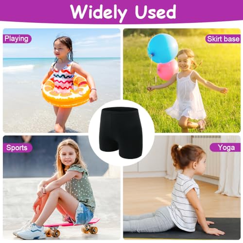 AOOWU Mädchen Gymnastik Turn Shorts, Sport Gym Dance Ballett Shorts, Mädchen Radlerhose, Unter Rock Unterhosen, Baumwolle, 3 Paar(160cm)