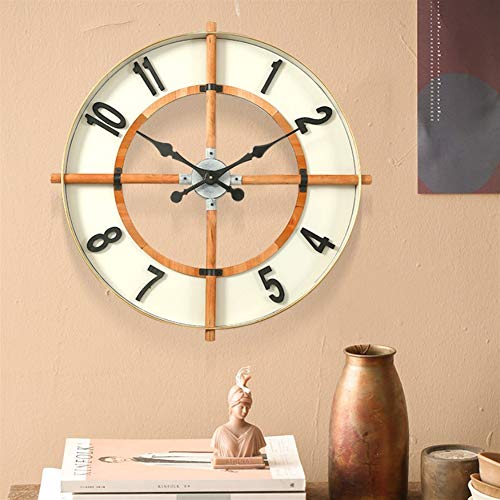 FOOSKOO Desk Clock Wanduhr Wall Clocks Nordic 68 cm Retro Stil Metall Wohnzimmer Wanddekoration Wanduhr Einfache Wand-Aufkleber-Taktgeber (Color : A) Cover