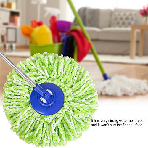 Image of Spin Mop Head Refills Microfiber Round Spin Mop Head Replacement for Universal Spin Mop System Perfect for Home Commercial Use (Green+White)