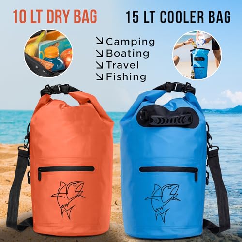 Bolsa seca impermeable de 10L Fish Kill Bags color naranja para kayaking, navegación y actividades al aire libre miniatura 4