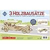 Pebaro 865 houten bouwset oldtimerset, 3 stuks 3D-puzzels oldtimer auto’s: oldtimer I, oldtimer II, oldtimer III; modelbouwset, knutselen met hout, houten puzzel, voorgestanste houten platen, cadeau-idee