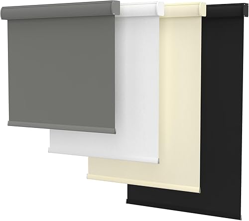 MYshade Persianas enrollables opacas sin cordón, con funda de cenefa, oscurecimiento de habitación para el hogar, oficina, baño, puerta francesa,