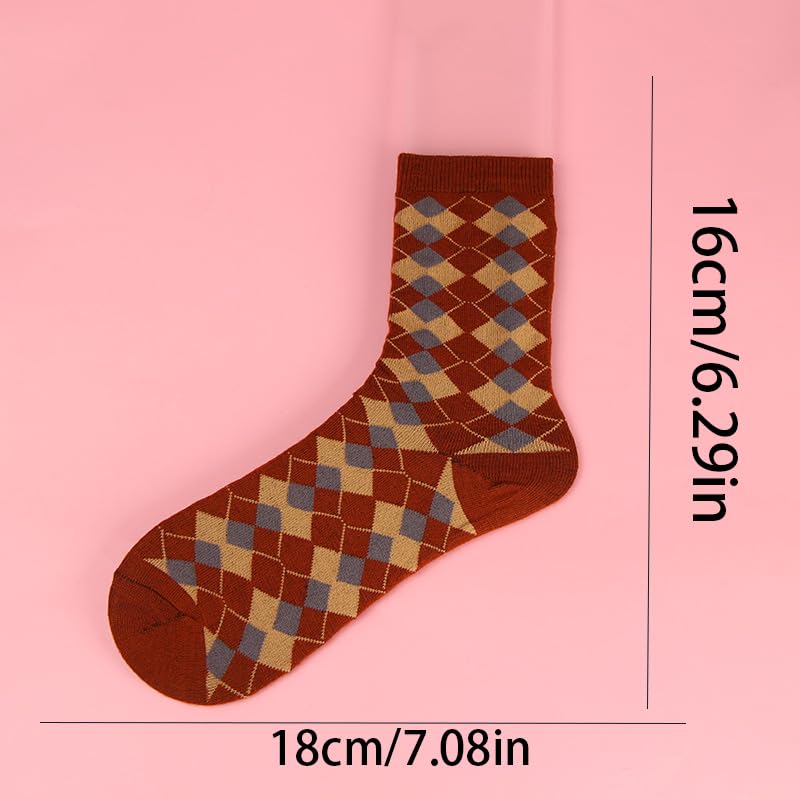 6 Pairs Men's Argyle Comfort Crew Socks - Arch Support, Breathable Fabric, Soft Toe Seam for Daily & Outdoor Wear2