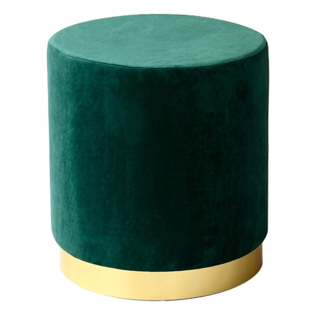 Repose-pieds ottoman rond vert, tabouret de vanité et banc chaussures