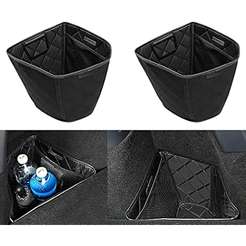 topfit Tesla Model Y Trunk Organizer Rear Trunk Side Storage Pockets Rear Trunk PU Leather Pouch Interior Organizer Accessories, 2pcs/Set for Tesla Model Y 2021 2022 2023 Cover