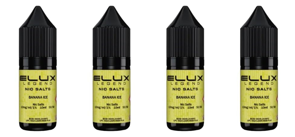ELUX Legend Banana Ice No Nicotine Nic Salt Vape E-liquid  10ml - Pack of  4: Amazon.co.uk: Electronics & Photo