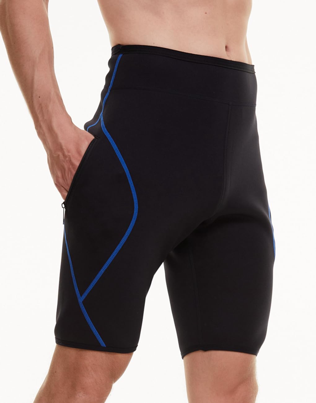 Sauna Sweat Shorts für Herren Neoprene Schlankheits Workout Thermo Shorts Schwitzhose Zum Abnehmen Saunaanzüge Bauchkontrolle Effekt Bauch Weg Sportleggins