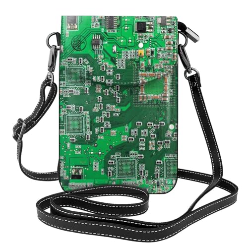 Petits sacs bandoulière circuit imprimé vert pour garder les mains libres en festival ou voyage