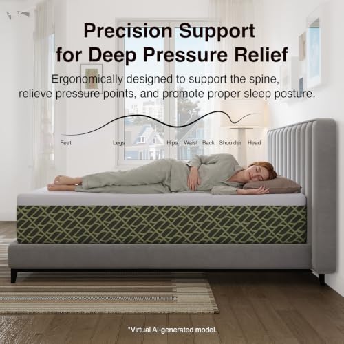 Image of Novilla 12 Inch King Size Gel Memory Foam Mattress for Ergonomic Comfort