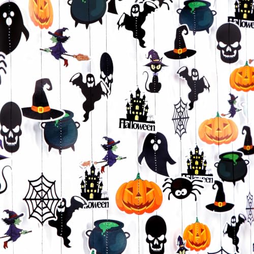 Image of Black-Ghost Witch-Bat Spider Halloween-Garlands Decorations - Panduola